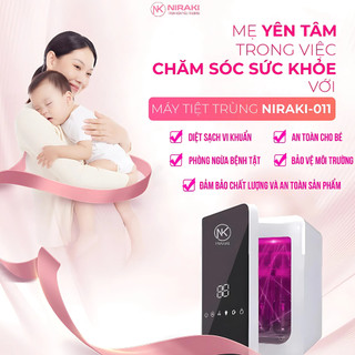 Máy Sấy Khô Tiệt Trùng Tia UVC Led Niraki NK-011 Tích Hợp 4 Chức Năng, Tiệt Trùng Bình Sữa Cho Bé, BH 1 tháng