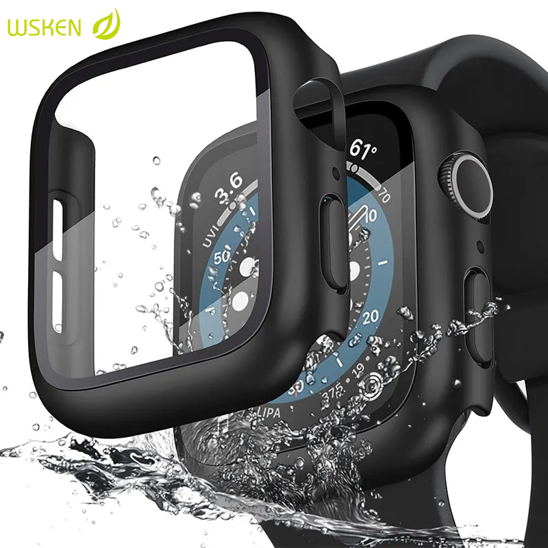 WSKEN Bảo vệ màn hình vỏ Apple Watch Series HD Kính siêu mỏng Seri 38/40/41/42/44/45/46/49mm 2 gói