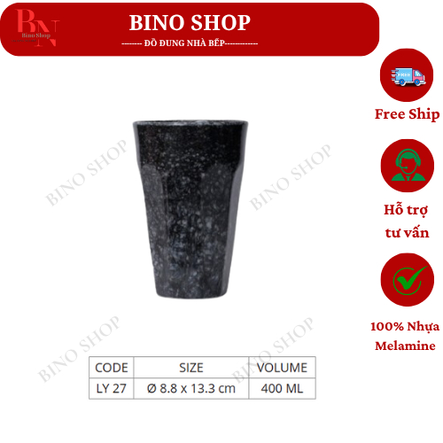 Ly Nhựa Melamine Vân Đá Kiểu Cao (LY27VD)