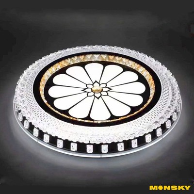 Đèn ốp trần MONSKY GULOC loại 50X50 (cm) cao cấp làm từ kim loại sơn tĩnh điện và pha lê chuẩn