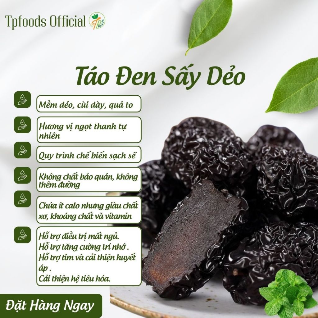 MỨT TÁO ĐEN _ TPFOODS (Loại 1). Sản phẩm nhà làm, đảm bảo an toàn VSTP. Vừa ăn vừa uống trà là sự kế