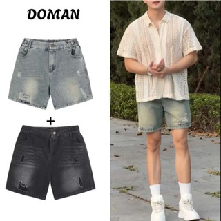  Quần Short Jean Nam Rách Nhẹ Lưng Thun Co Giãn – Chất Jean Dày Dặn Phong Cách Streetwear 