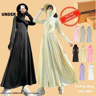 Áo chống nắng toàn thân dáng váy UNDERCOOL chất thun lạnh co giãn chống nắng UPF50 dáng suông thời trang bảo vệ da ACN09