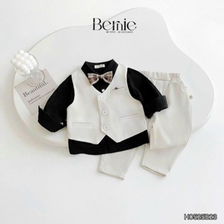 Set bộ vest dài áo gile kèm quần và nơ cho bé trai 1 đến 7 tuổi BERNIE H0525B23