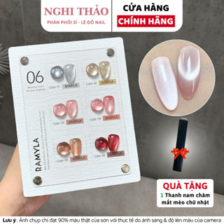 Set sơn gel mắt mèo ánh trăng cực quang 6 màu Nghi Thảo Nails