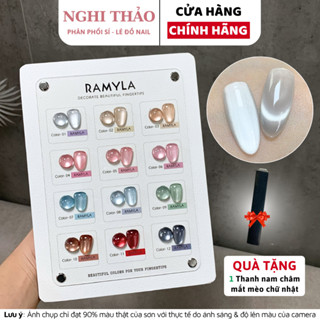 Set sơn gel mắt mèo ánh trăng cực quang RAMYLA 12 màu Nghi Thảo Nails