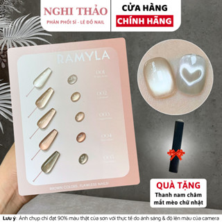 Set sơn gel mắt mèo cực quang nâu RAMYLA 5 màu Nghi Thảo Nails