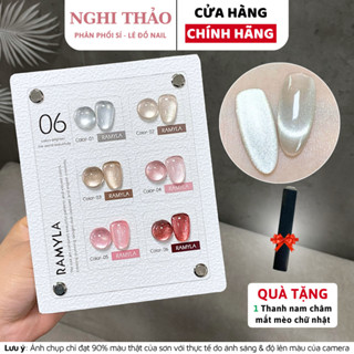 Set sơn gel mắt mèo kim cương RAMYLA 6 màu Nghi Thảo Nails
