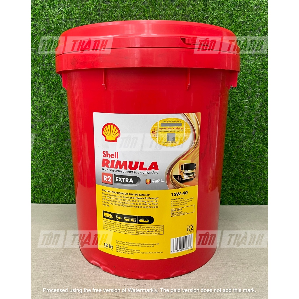 [HÀNG CHÍNH HÃNG] Dầu Động Cơ Diesel Shell RIMULA R2 Extra 15W-40 CF-4 (18 Lít) - Chuyên Dùng Xe Tải