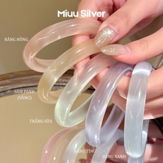 Vòng tay đá mắt mèo Miuu Silver, vòng tay đá mã não nhân tạo