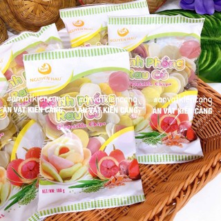 Bánh phồng tôm rau củ Nguyên Hậu (gói 180g), bánh phồng tôm ngũ sắc