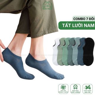  Combo 7 đôi tất nam cổ ngắn Socks House vớ chân nam cổ thấp chống tuột gót chất cotton cao cấp có viền cổ & không viền 