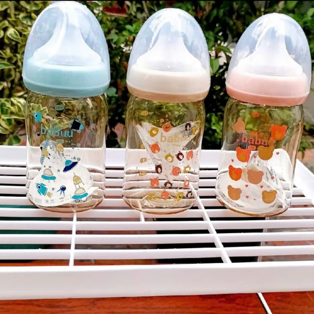 (tặng thêm 1 núm )BÌNH SỮA BABUU [ PPSU ] họa tiết - 160ml - 240ml