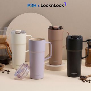 Ly giữ nhiệt LocknLock 750ml ruột phủ sứ có quai cầm tiện lợi 4 màu thời trang Metro Cafe Tumbler Handle LHC4418 P3H