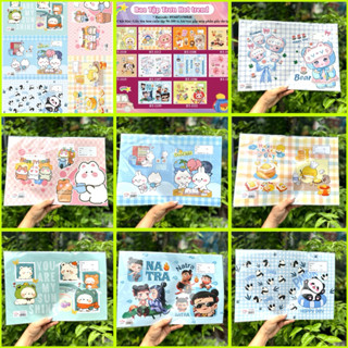 Xấp 20 Tờ Bao Tập Giấy Lụa Láng Khổ A5 Mẫu Babythree, Gà, Thỏ, Panda, Natra Đáng Yêu Hot Trend (KHÔNG SẴN KIẾNG)