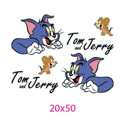 Hình dán tôm&jeery tinh nghịch. decal trang trí xe máy, ô tô, xe tải...