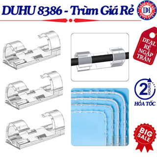 Bộ 20 Nẹp Dây Điện Dán Tường Thông Minh - Nẹp Giữ Dây Mạng Dây Sạc Sẵn Keo, Chống Rối, Gọn Gàng