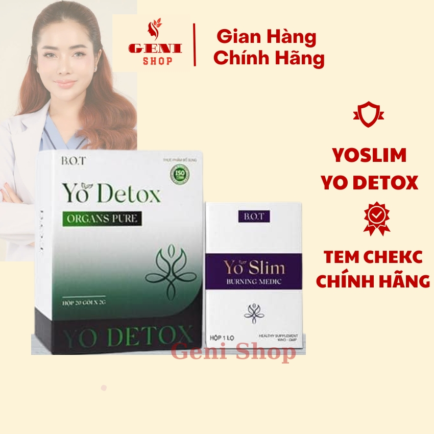 Giảm Cân Yo Slim Yodetox Chính Hãng B.O.T Yoslim Yo Detox  Giúp Đào Thải Mỡ Hiệu Quả Hộp 30 Viên 