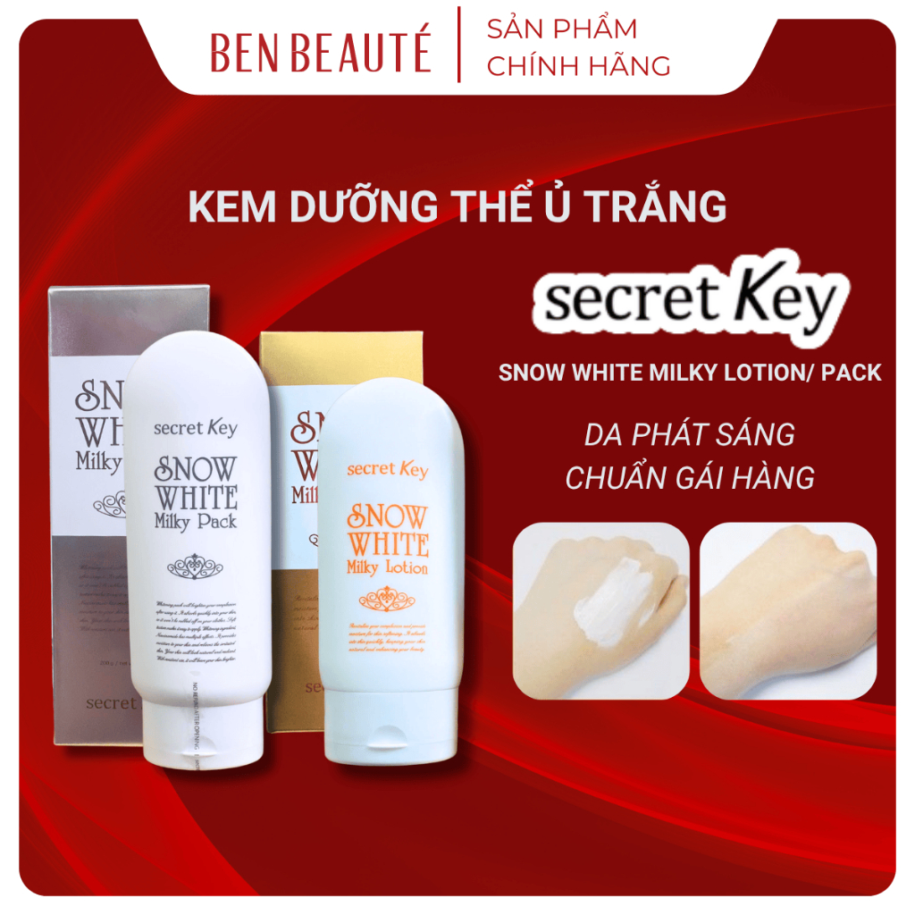 Kem Dưỡng Trắng Da Snow White Milky Lotion Secret Key/Snow White Milky Pack