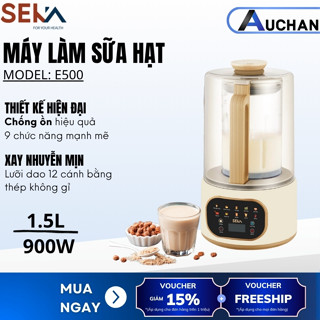Máy sữa hạt Seka E500 dung tích 1.5L, đa chức năng 9 chức năng tiếng Việt, chống ồn