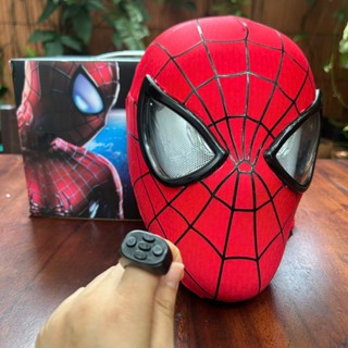   Hàng sẵn  Mặt nạ Spider Man co giãn cao cấp tỉ lệ 1 1 - Mặt nạ người nhện chớp mắt remote 