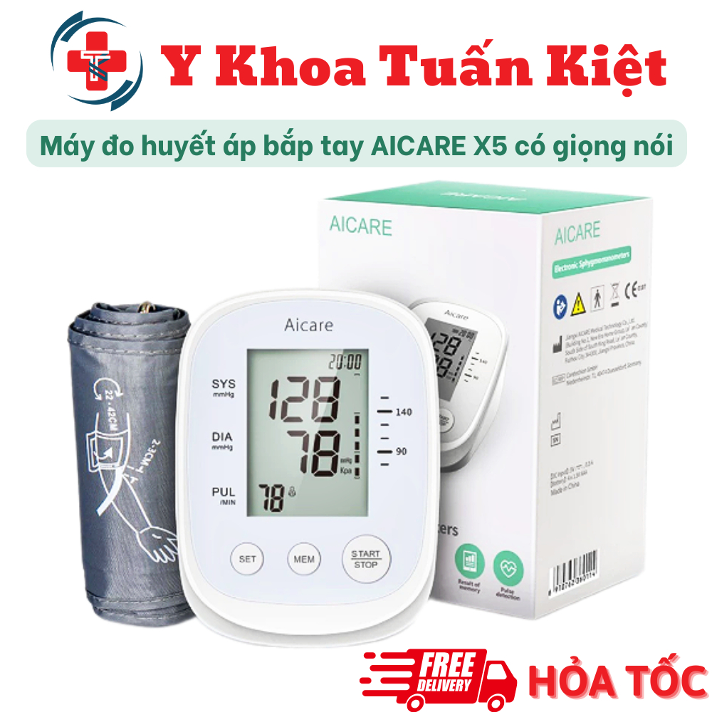 ✅ Máy Đo Huyết Áp Bắp Tay Tự Động Chính Hãng AICARE X5, Giọng Nói Tiếng Việt Dễ Dàng Sử Dụng Tại Nhà