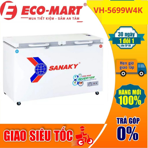 5699W4K Tủ đông Sanaky Inverter 365 lít VH-5699W4K ( giao lắp miễn phí tại nhà)