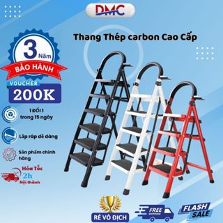 Thang chữ A Thang Nhôm Gấp Gọn Thang Gấp 3-6 Bậc Gấp Gọn Tải Trọng 500kg hai thế hệ DMC BOX