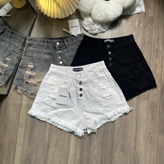 TIENSTYLE _ Quần Short Jean 4 Nút Lai Tua, Lộ Túi Bigsize 70kg Chất Không Giãn