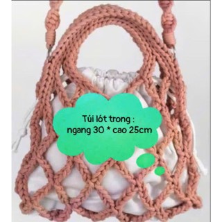 Túi vải rút dây, ngang 30 * cao 25cm, xinh xắn