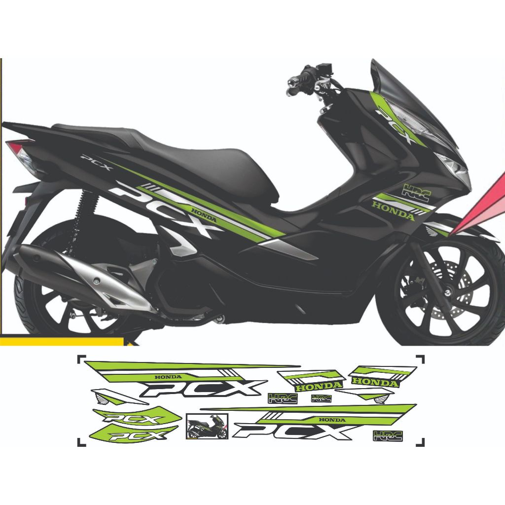 Tem Chế Xe PCX 125 150 160 Mẫu HRC Tem Rời Dán Xe PCX 2014 - 2025  Chống Nước, Bền Màu TCM
