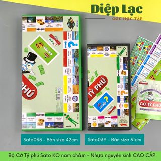 Bộ CỜ TỶ PHÚ Sato, bàn nhựa nguyên sinh CHẤT LƯỢNG CAO có chứng nhận Sato038/Sato039