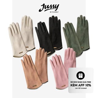 Găng Tay Nữ Gắn Tag Cao Cấp JG31 Jussy Official Bao Tay Chạy Xe Che Nắng Giữ Ấm Đa Năng Dùng 4 Mùa Tiện Lợi Chất Nỉ Dạ