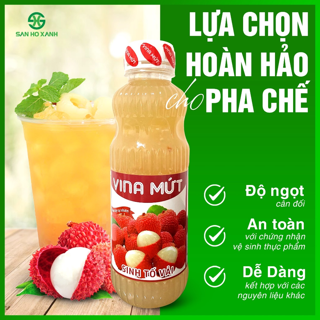 [Sinh Tố Trái Cây] Vina Mứt 1000 ml - Chuyên Dùng Pha Chế Trà Sữa, Trà Trái Cây, Sinh Tố, Sữa Chua, Panna Cotta,...
