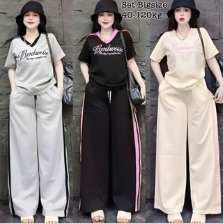  Set Bộ Dài Thun Tăm Bigsize Form Rộng Thêu Chữ Che Giấu Bụng Hot Hit cổ tim Nữ Chuppy Cao Cấp Xinh Đẹp Sang 40-95kg 2466 