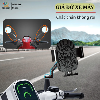 Giá đỡ điện thoại xe máy MOBRIX kẹp điện thoại chống rung chống sốc đi phượt chắc chắn an toàn