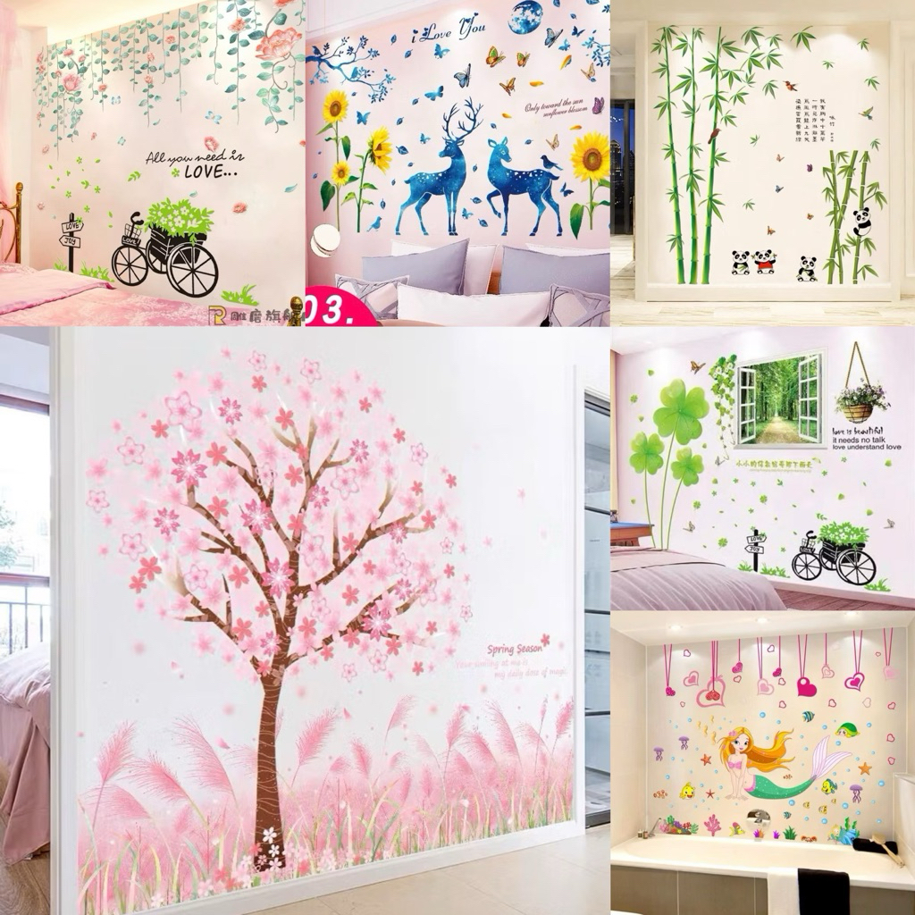 HỎA TỐC HCM -HÀNG ĐẸP - DECAL DÁN TƯỜNG HÀN QUỐC- HOA- DÁN PHÒNG KHÁCH