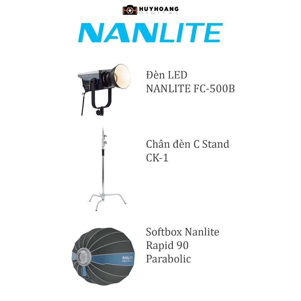 Đèn LED NANLITE FC-500B 500W 2700-6500K CRI96 - Chính hãng - Combo 2