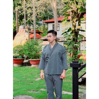 ĐỒ LAM ĐI CHÙA ĐỒ LAM PHẬT TỬ mẫu nhật nam vải linen gân