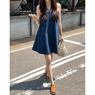  Váy 2 dây cúp ngực Jean dáng xoè mini Váy đầm dáng ngắn cúp ngực xinh NT Clothes 