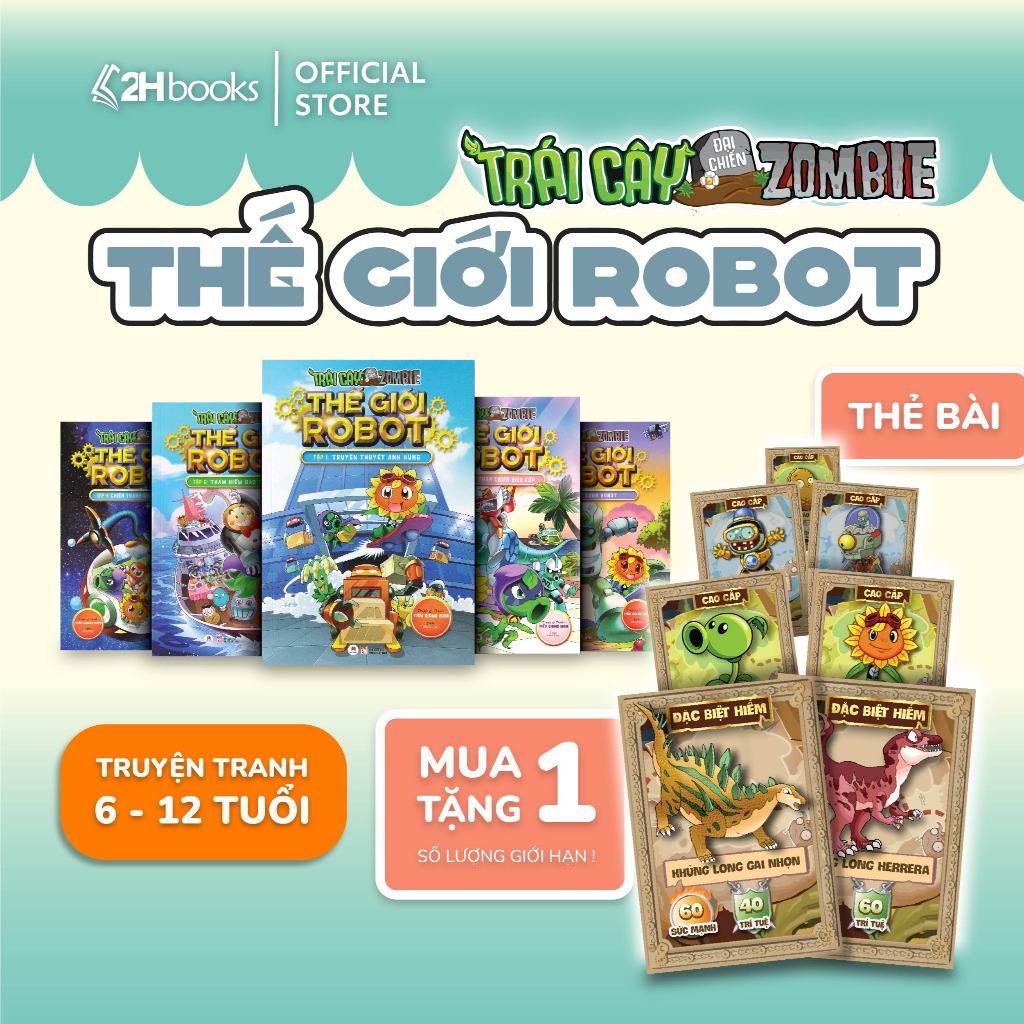 Sách Combo 6 cuốn Plants vs Zombie Thế Giới RoBot
