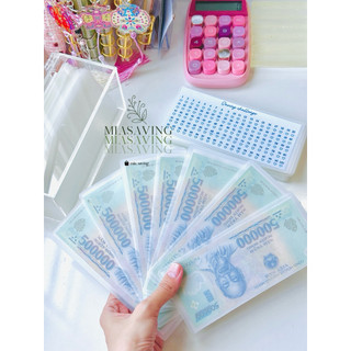 Hộp tiết kiệm 100 thẻ nhựa ép mờ Hàn Quốc Saving Challenge - MiA Saving (kèm thẻ đánh dấu)