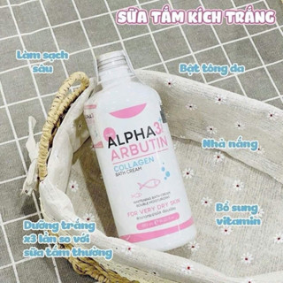 Sữa Tắm Trắng Da Alpha Arbutin 3+ Plus Collagen Bath Cream 350ML Dưỡng Trắng - hàng nội địa Thái Lan