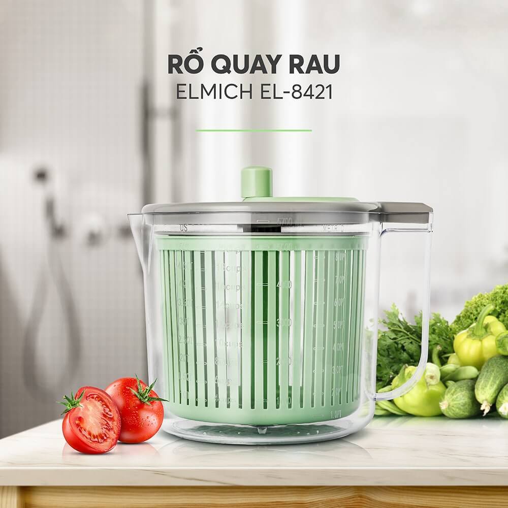 Rổ quay rau Elmich EL8421 nhựa PP cao cấp, an toàn cho sức khỏe | BigBuy360 - bigbuy360.vn