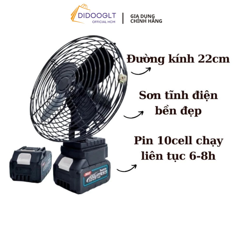 Quạt Tích Điện Để Bàn DIDOOGLT - Quạt Tích Điện Lồng Sắt 2 Cấp Độ Gió Sử Dụng Liên Tục Nhiều Giờ | BigBuy360 - bigbuy360.vn