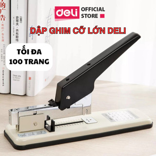 Máy Dập Ghim Đại Deli – Bấm Ghim 100 Trang – Ghim Cỡ Lớn Văn Phòng – Bền, Chắc, Tiện Lợi