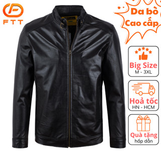  Áo da nam cao cấp cam kết da thật 100% FTT Leather chất liệu da bò và da cừu mềm mại AD201B 