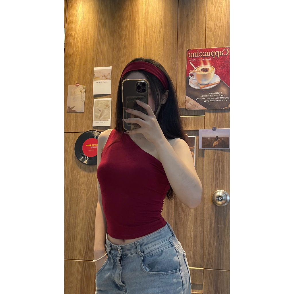 [XẢ KHO]  Áo Lệch Vai Chiết Nhấn Eo Fit Dáng, Chất Vải Mỏng Mát Phù Hợp Mùa Hè Năng Động Giveme.clothing_saigon | BigBuy360 - bigbuy360.vn