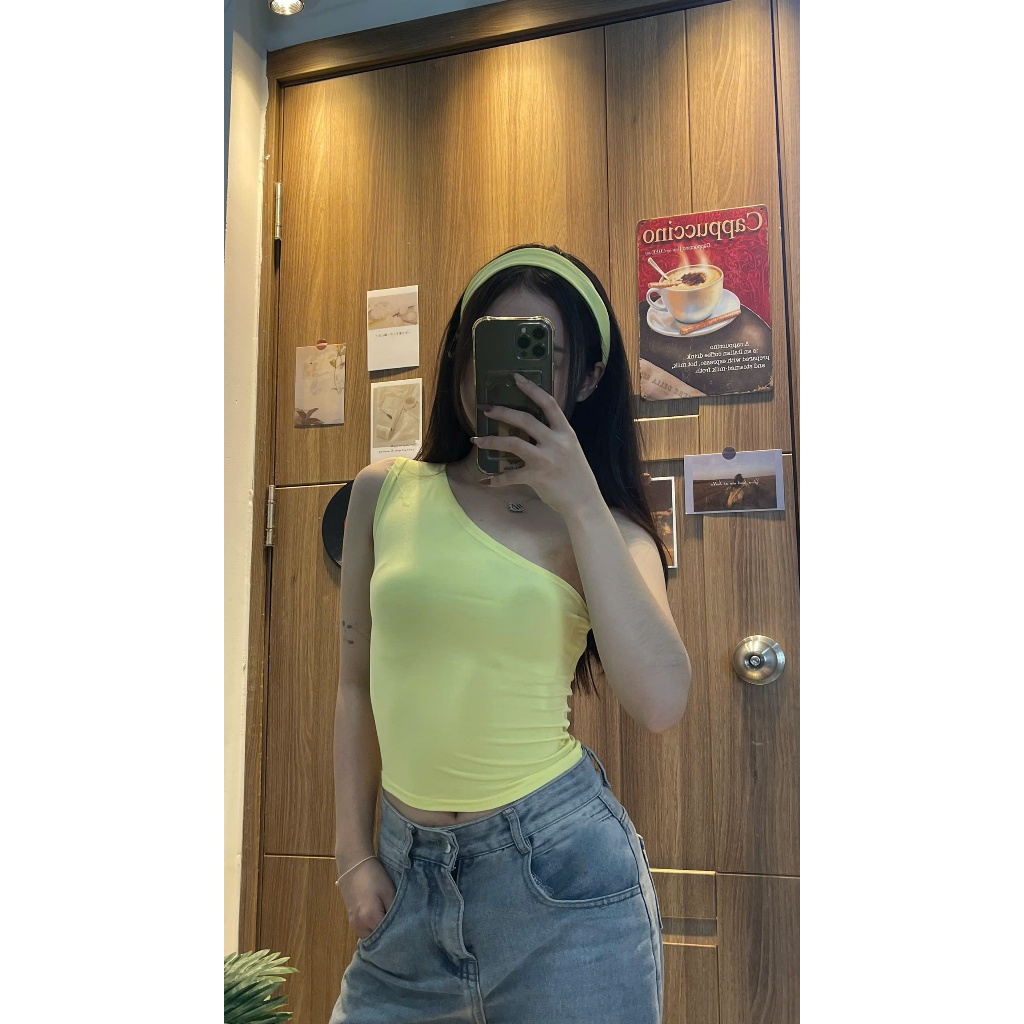 [XẢ KHO]  Áo Lệch Vai Chiết Nhấn Eo Fit Dáng, Chất Vải Mỏng Mát Phù Hợp Mùa Hè Năng Động Giveme.clothing_saigon | BigBuy360 - bigbuy360.vn