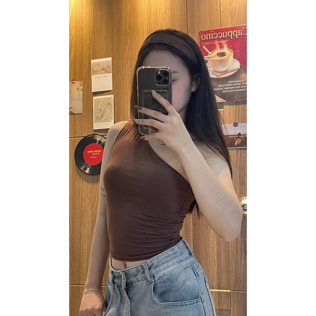 [XẢ KHO]  Áo Lệch Vai Chiết Nhấn Eo Fit Dáng, Chất Vải Mỏng Mát Phù Hợp Mùa Hè Năng Động Giveme.clothing_saigon | BigBuy360 - bigbuy360.vn